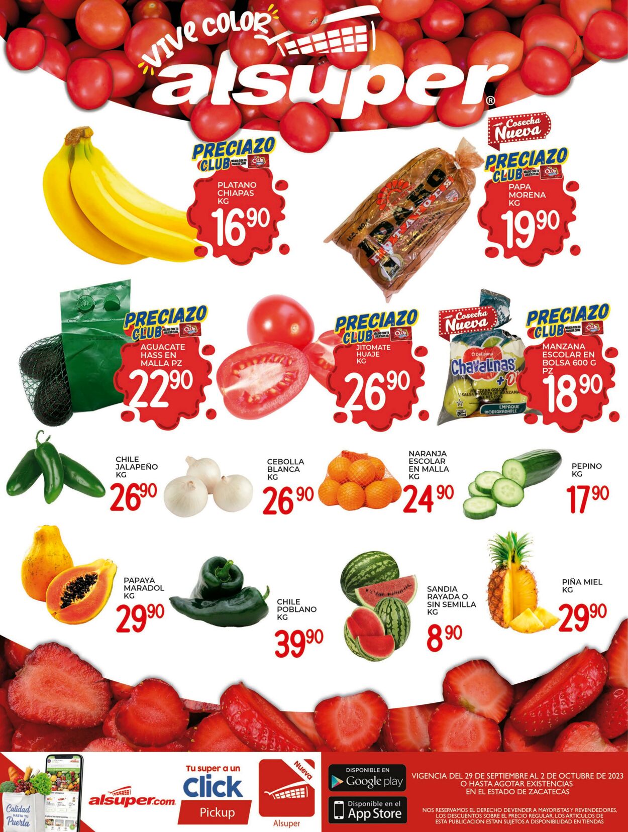 Alsuper Catálogo Promocional Zacatecas Válido del 29.09 al 02.10