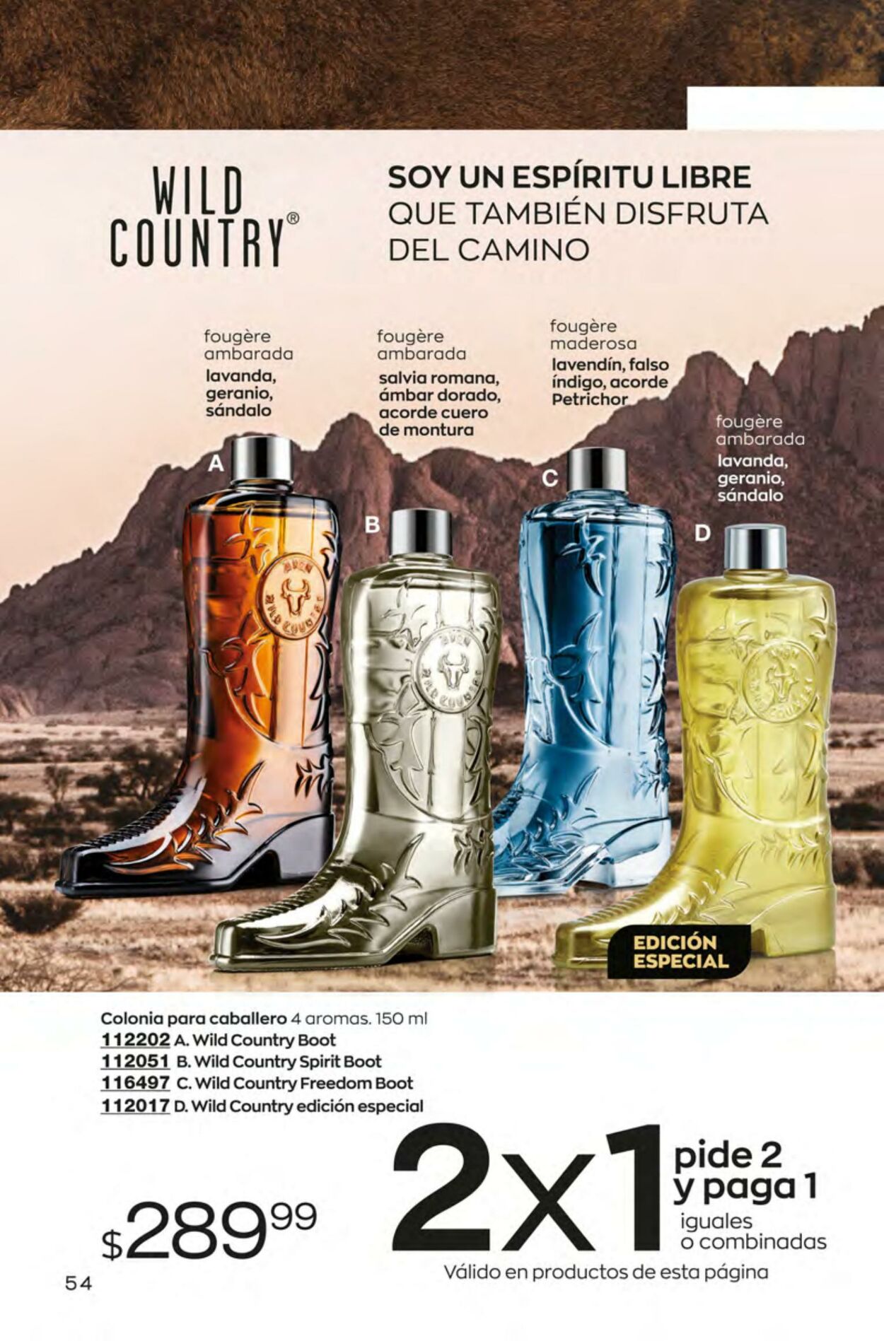 BOTA Wild Country FREEDOM colonia de avon para caballero edicion limitada  150ml