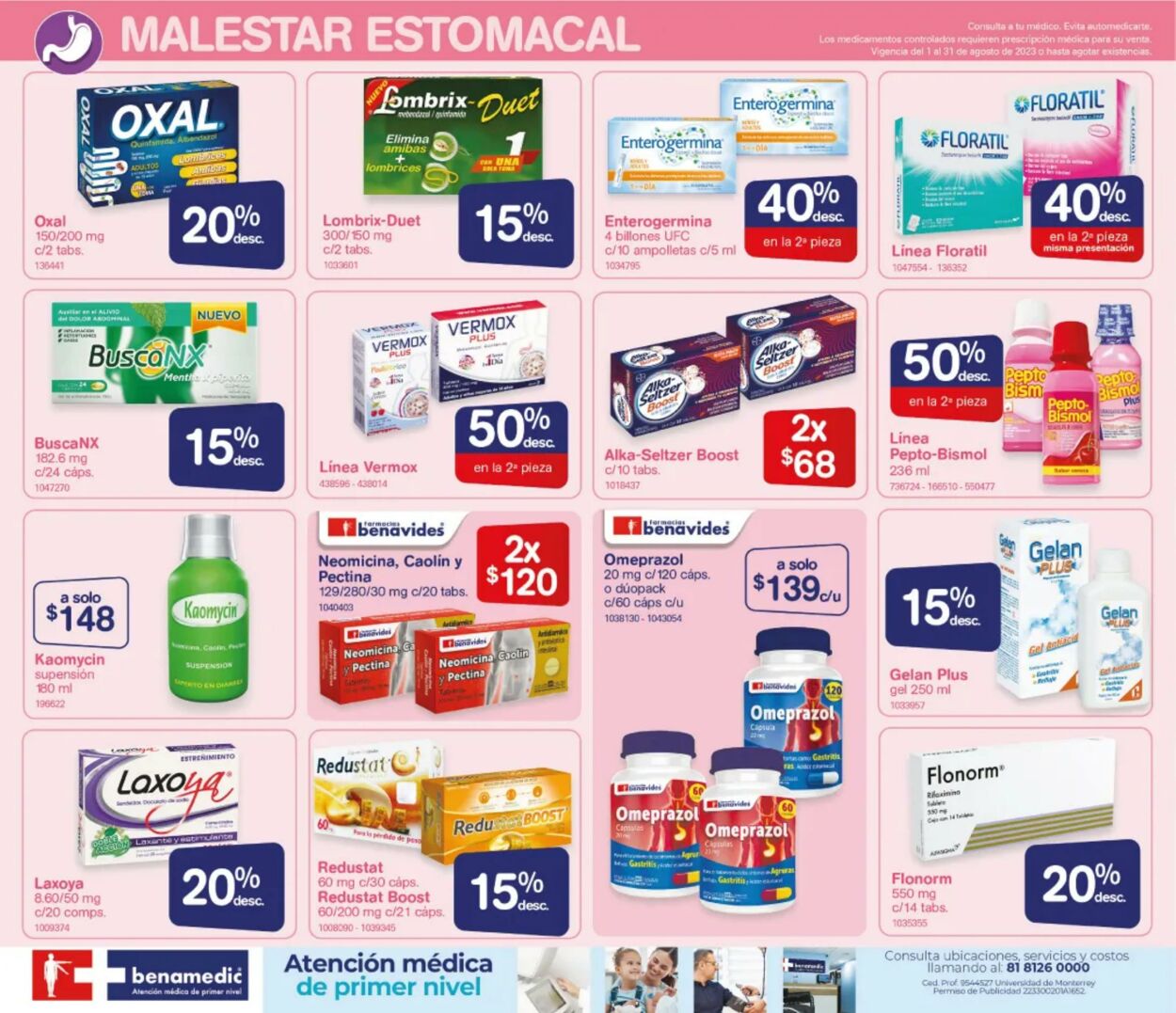 Catálogo Farmacia Benavides 01.08.2023 - 31.08.2023