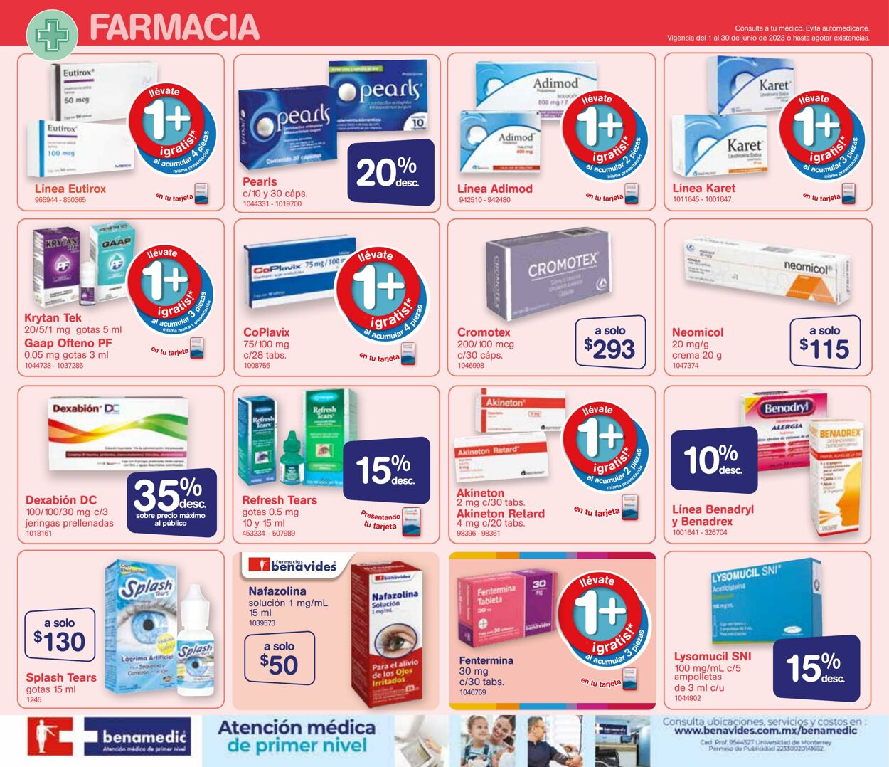 Catálogo Farmacia Benavides 01.06.2023 - 30.06.2023