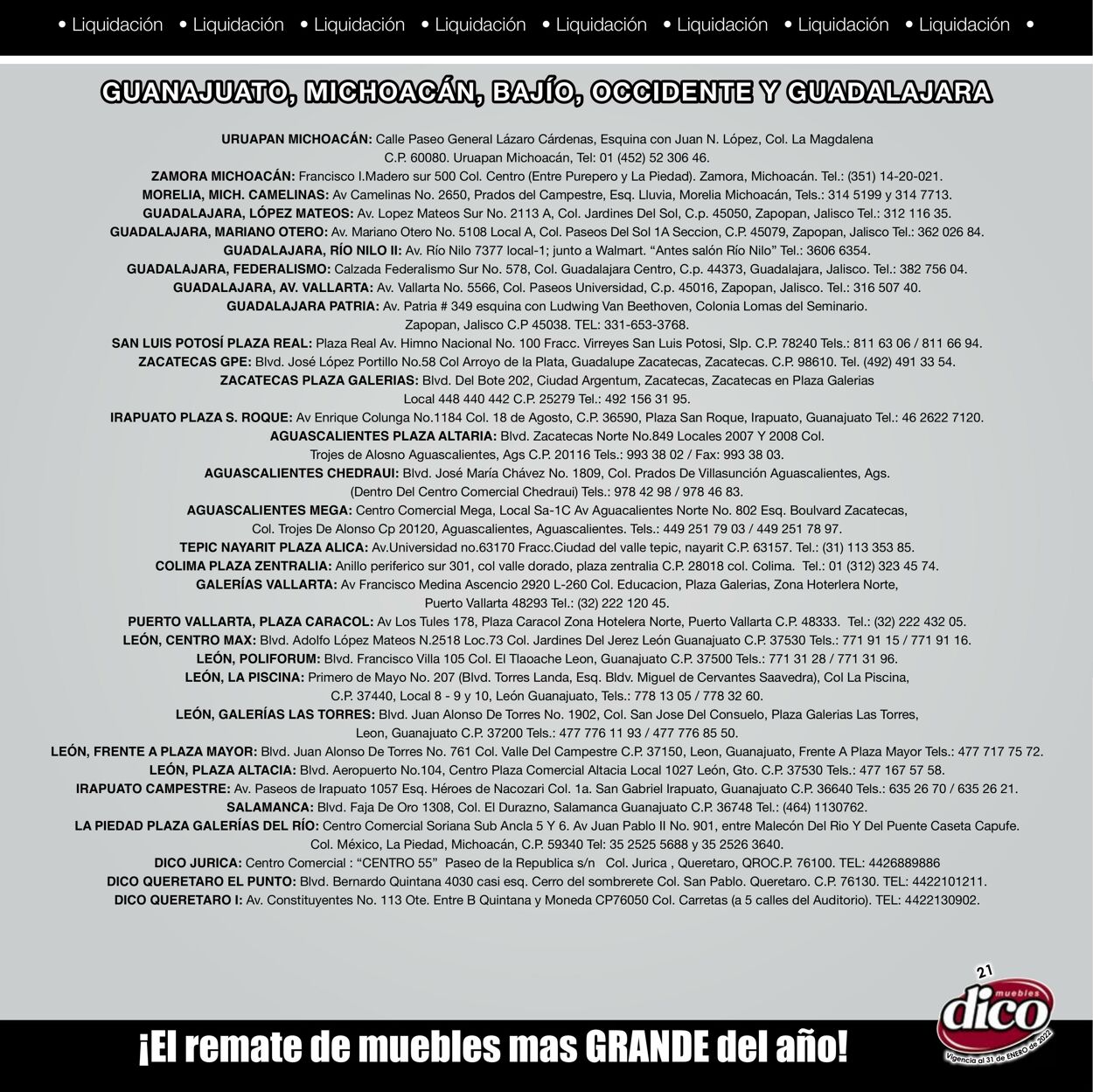 Catálogo Muebles Dico 01.01.2022 - 31.01.2022