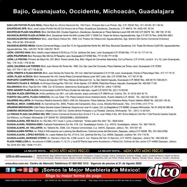 Catálogo Muebles Dico 01.08.2022 - 31.08.2022
